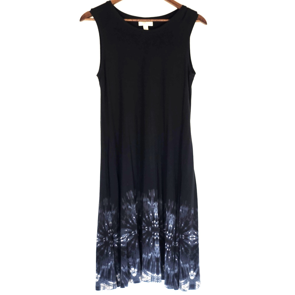 Style & Co. black sleeveless midi dress with a tie-dye blue. Women S Boho Chic